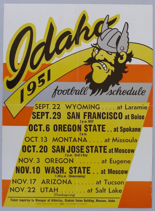 1951 schedule poster